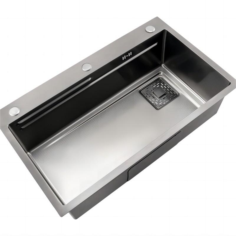 Double Ribs Single Bowl Kitchen Sink with Selectable Accessories